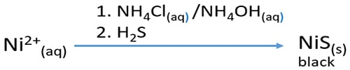 nickel ion and ammonia solution